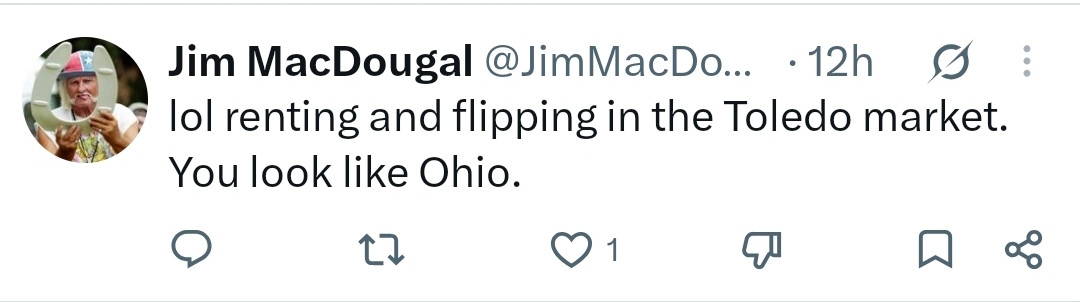 Jim MacDougal mocks renting and flipping in Toledo and says, “You look like Ohio.”