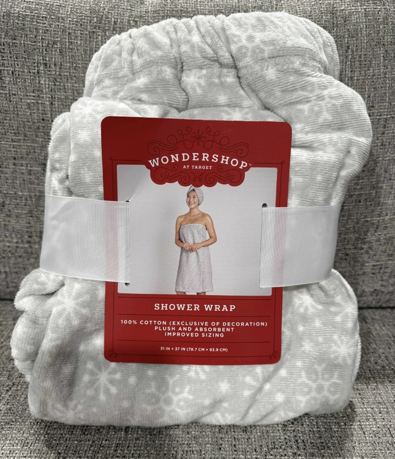 A Wondershop shower wrap discovered while browsing at Target