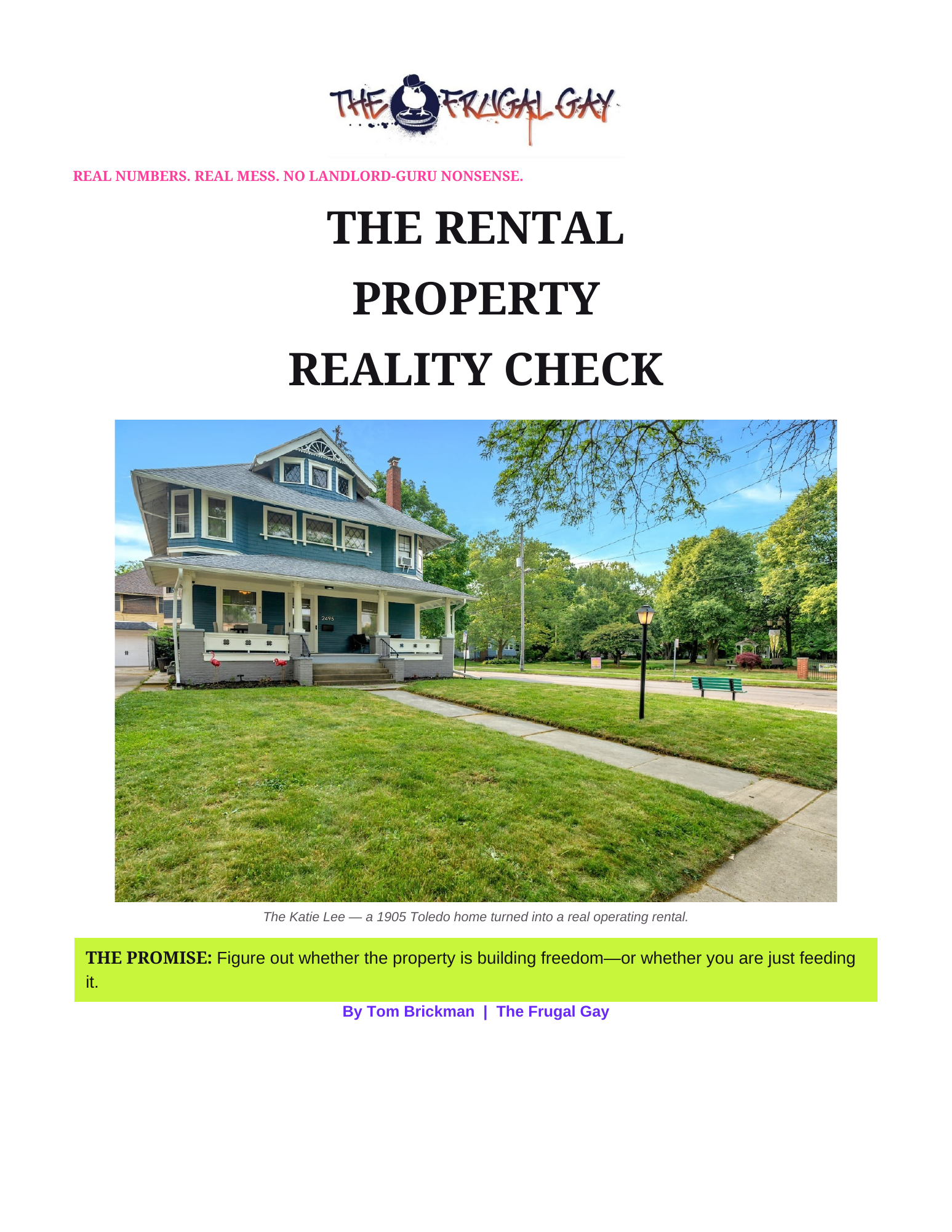 The Rental Property Reality Check cover featuring The Katie Lee